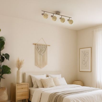 Bodové svietidlo DEX 4xE14/10W/230V béžová/krémová