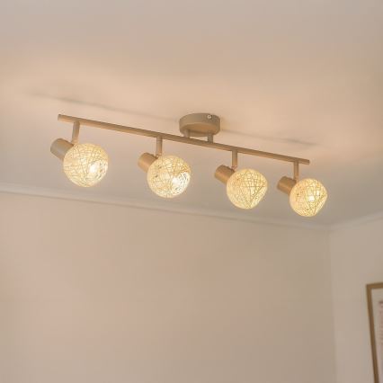 Bodové svietidlo DEX 4xE14/10W/230V béžová/krémová