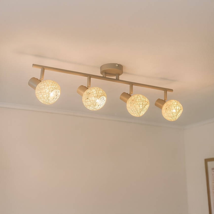 Bodové svietidlo DEX 4xE14/10W/230V béžová/krémová