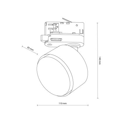 Bodové svietidlo do 3-fázového lištového systému TRACER 1xGX53/11W/230V čierna