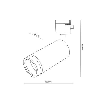Bodové svietidlo do 1-fázového lištového systému JET RING 1xGU10/10W/230V biela