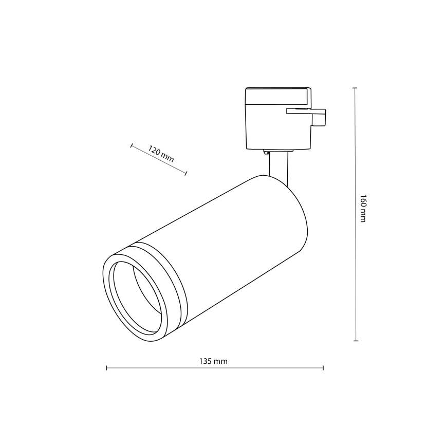 Bodové svietidlo do 1-fázového lištového systému JET RING 1xGU10/10W/230V čierna