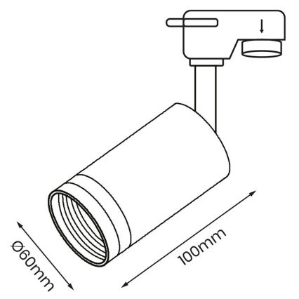 Bodové svietidlo do lištového systému PIPE 1xGU10/25W/230V biela