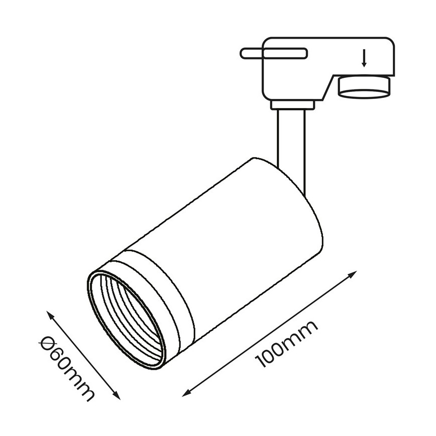 Bodové svietidlo do lištového systému PIPE 1xGU10/25W/230V biela