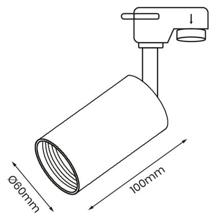 Bodové svietidlo do lištového systému PIPE 1xGU10/25W/230V čierna