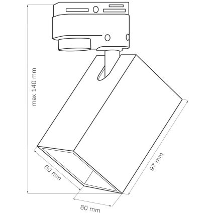 Bodové svietidlo do lištového systému SQUARE 3xGU10/10W/230V + 1 m lištový systém čierna