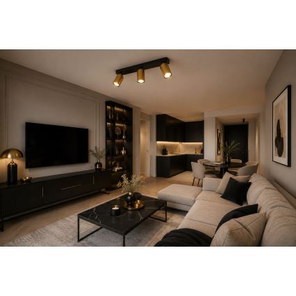 Bodové svietidlo ELAN 3xGU10/30W/230V zlatá/čierna