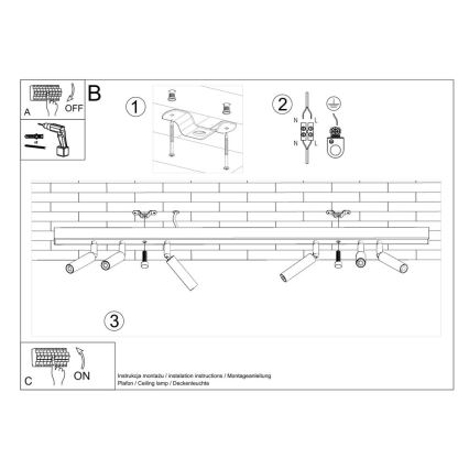 Bodové svietidlo EYETECH 6xG9/12W/230V čierna