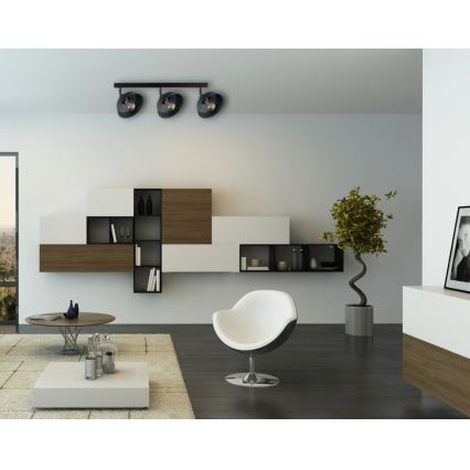 Bodové svietidlo FAUN 3xE27/60W/230V čierna