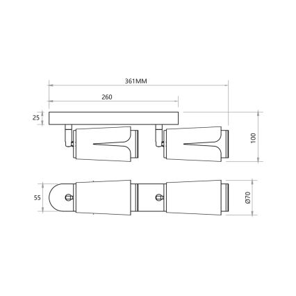 Bodové svietidlo FLOWER 2xGU10/8W/230V čierna