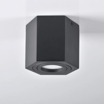 Bodové svietidlo HEXAGON 1xGU10/10W/230V čierna