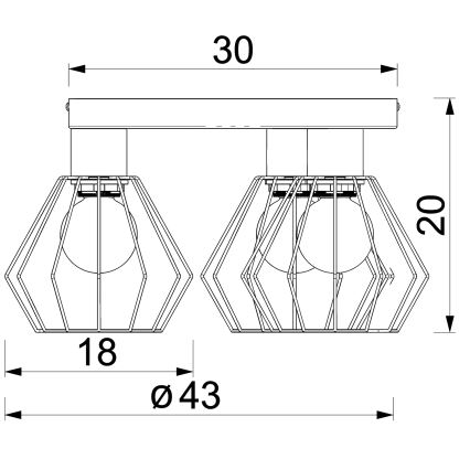 Bodové svietidlo LETI 3xE27/15W/230V čierna