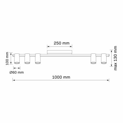 Bodové svietidlo MARIBEL 5xGU10/10W/230V čierna