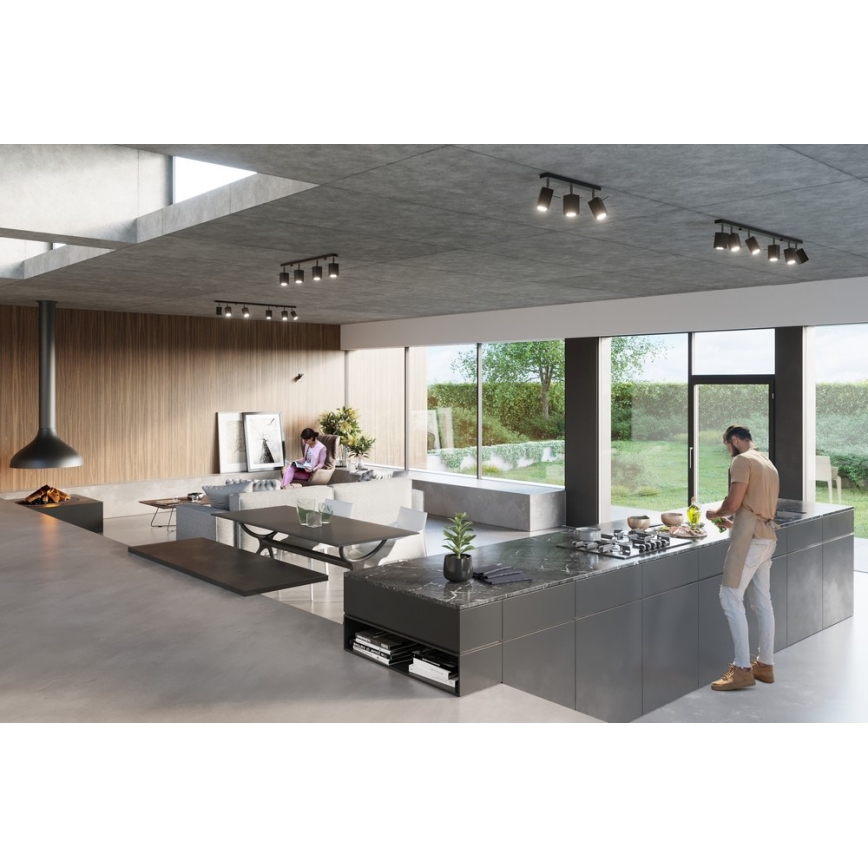 Sollux SL.0100 - Stropné svietidlo MERIDA 2 2xGU10/40W/230V čierna