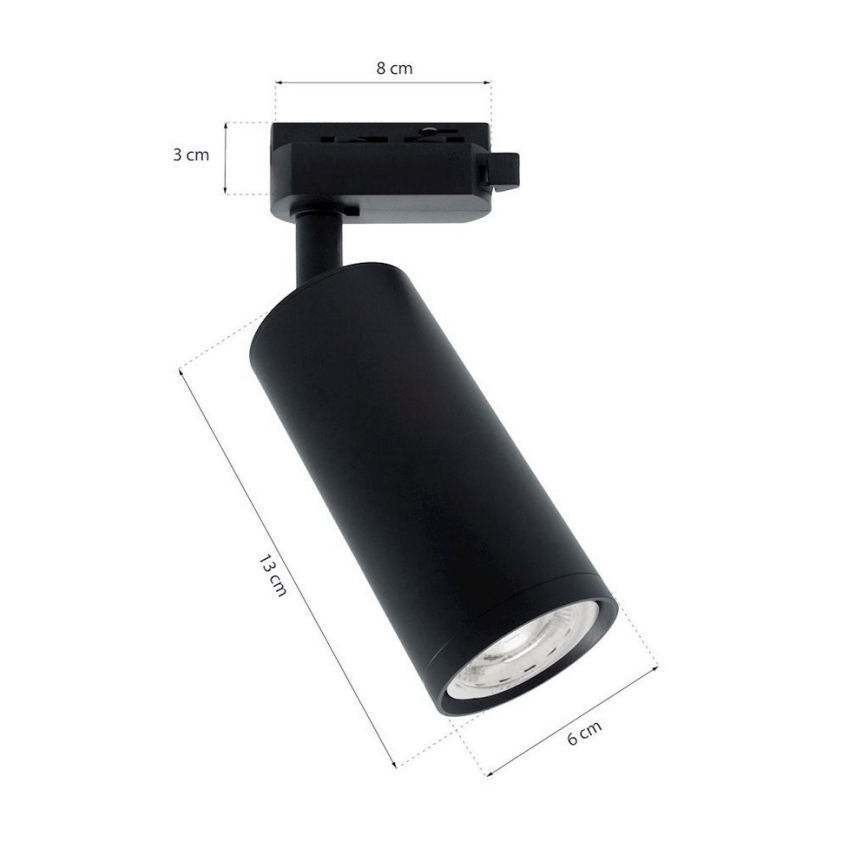 Bodové svietidlo MICA do lištového systému 1xGU10/25W/230V 1-fázové čierna