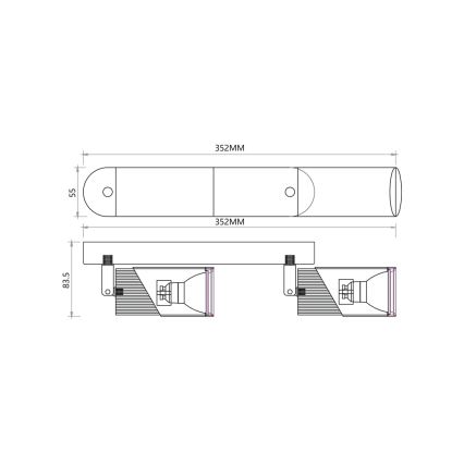 Bodové svietidlo NEO 2xGU10/8W/230V čierna/zlatá