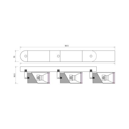 Bodové svietidlo NEO 3xGU10/8W/230V čierna/zlatá