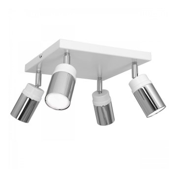 Bodové svietidlo NEST 4xGU10/8W/230V biela/lesklý chróm