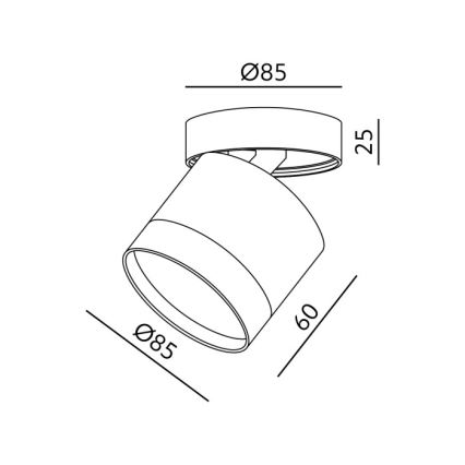 Bodové svietidlo OH12F 1xGX53/35W/230V 8,5 cm čierna