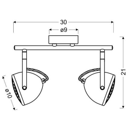 Bodové svietidlo PENT 2xGU10/50W/230V