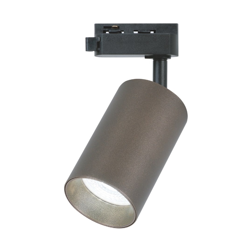 Bodové svietidlo pre 1-fázový lištový systém PIPE 1xGU10/10W/230V hnedé