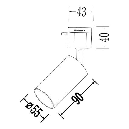 Bodové svietidlo pre jednofázový lištový systém TIGER 1xGU10/10W/230V biele