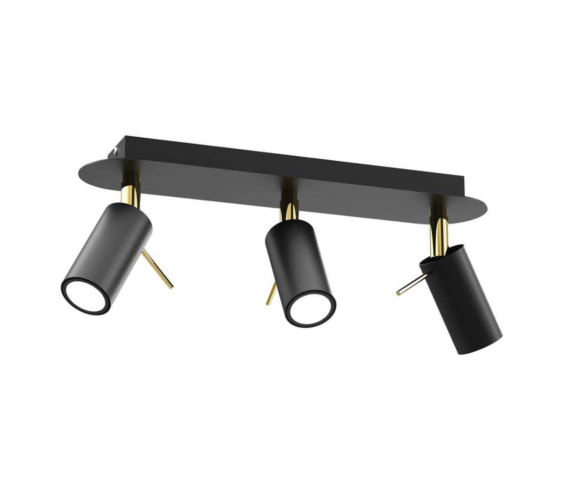 Bodové svietidlo PRESTON 3xGU10/MR11/40W/230V čierna/zlatá