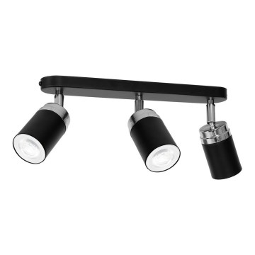 Bodové svietidlo RENO 3xGU10/8W/230V čierna/lesklý chróm