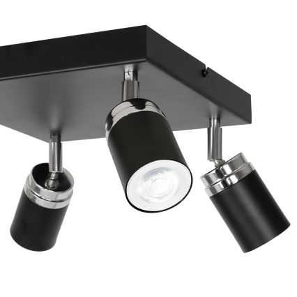Bodové svietidlo RENO 4xGU10/8W/230V čierna/lesklý chróm