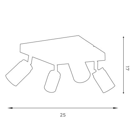 Bodové svietidlo RENO 4xGU10/8W/230V čierna/chróm