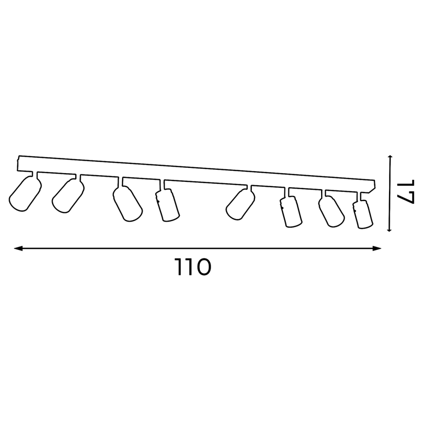Bodové svietidlo RENO 8xGU10/8W/230V biela/lesklý chróm