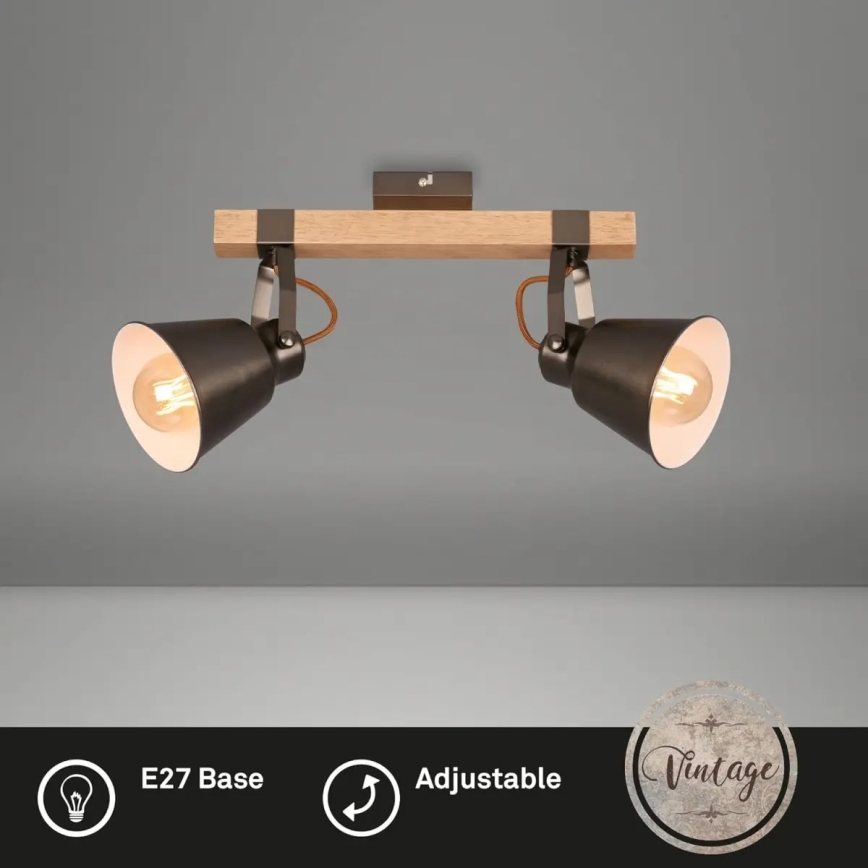 Bodové svietidlo RETRO 2xE27/40W/230V hnedé