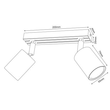 Bodové svietidlo TERRA 2xGU10/8W/230V biela/dub