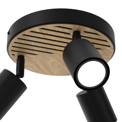 Bodové svietidlo TERRA 3xGU10/8W/230V čierna/dub