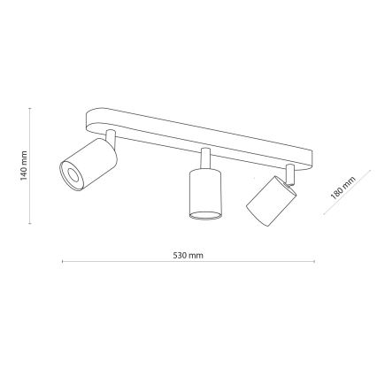 Bodové svietidlo TOP WOOD 3xGU10/10W/230V biela/drevo