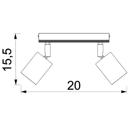 Bodové svietidlo TULON 2xGU10/8W/230V biela/dub