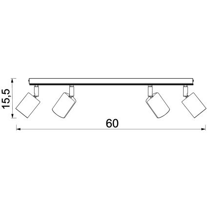 Bodové svietidlo TULON 4xGU10/8W/230V čierna/dub