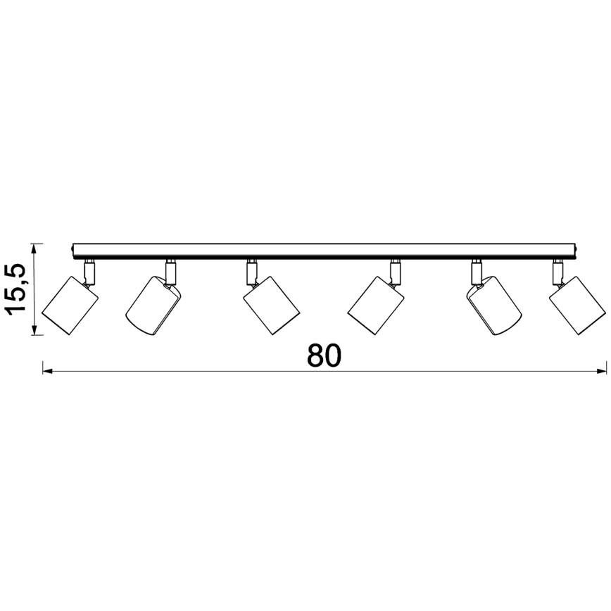Bodové svietidlo TULON 6xGU10/8W/230V čierna/dub