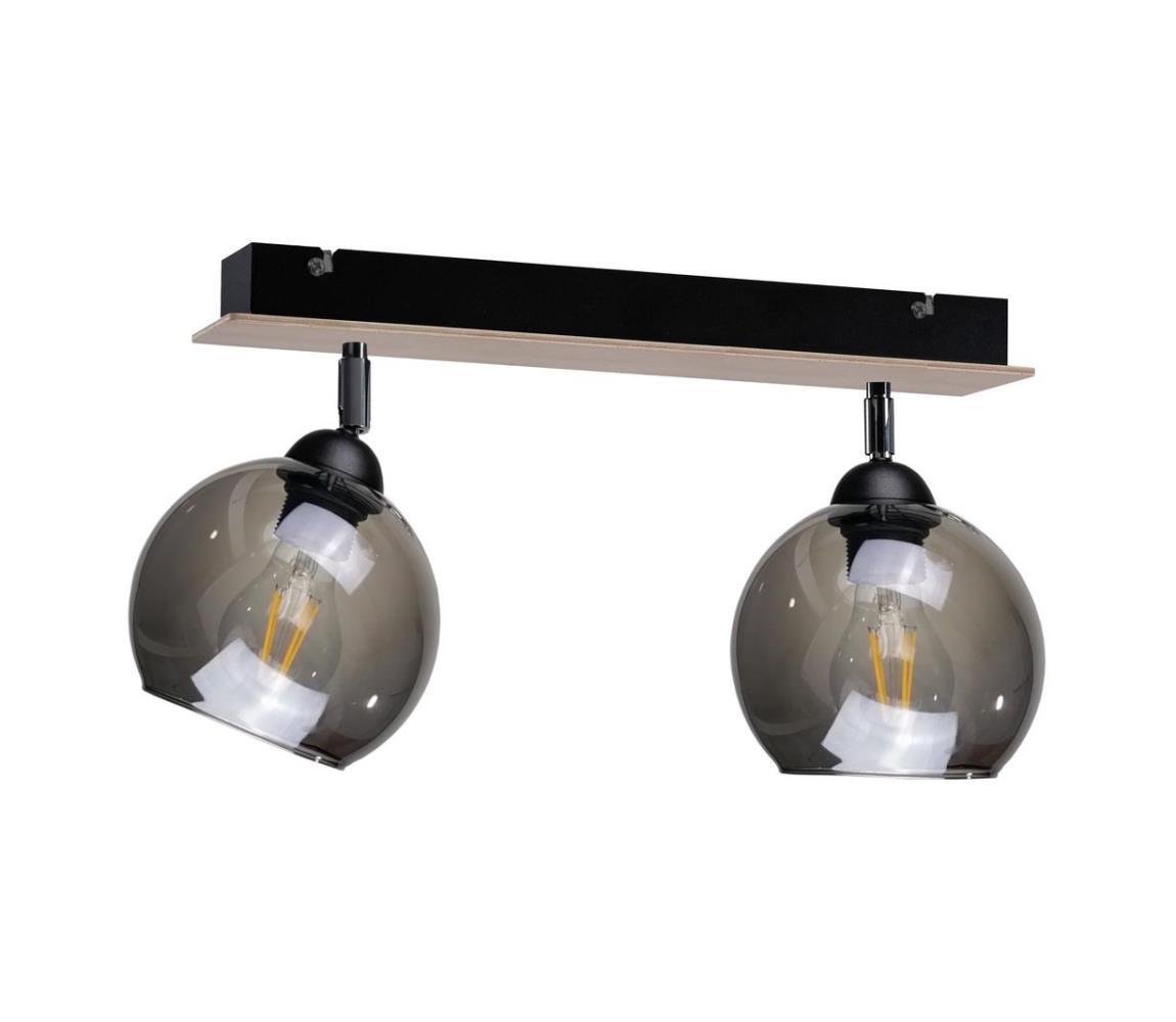 Keter Lighting Bodové svietidlo UNO WOOD 2xE27/60W/230V čierna/hnedá