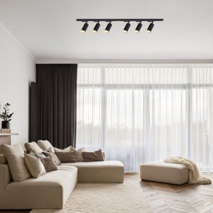 Bodové svietidlo v lištovom systéme MICA 6xGU10/10W/230V čierna/zlatá