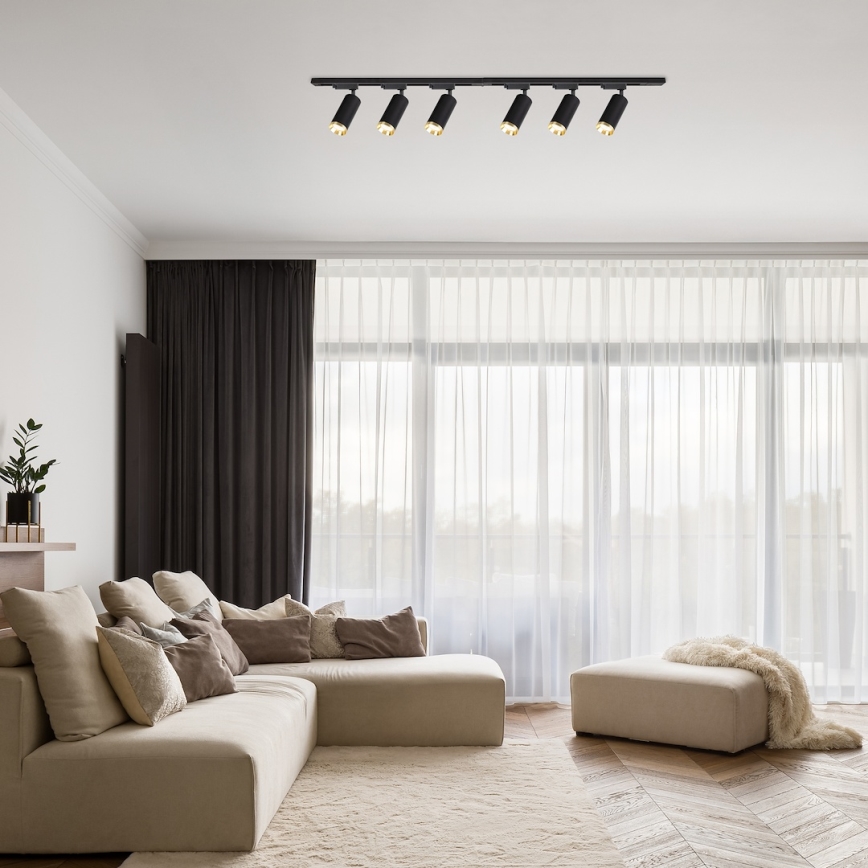 Bodové svietidlo v lištovom systéme MICA 6xGU10/10W/230V čierna/zlatá