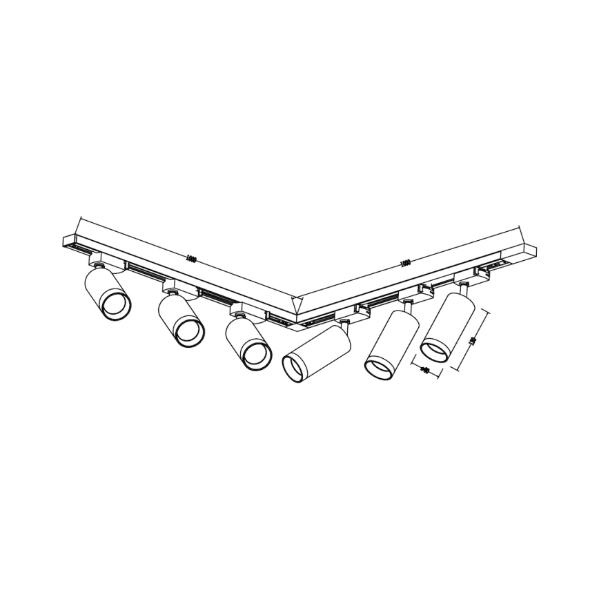 Bodové svietidlo v lištovom systéme MICA 6xGU10/10W/230V čierna/zlatá