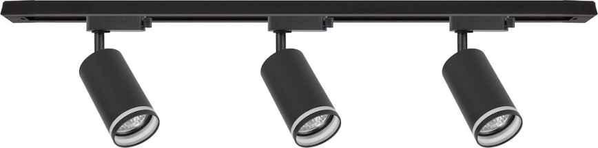 Bodové svietidlo v lištovom systéme PIPE 3xGU10/10W/230V čierne