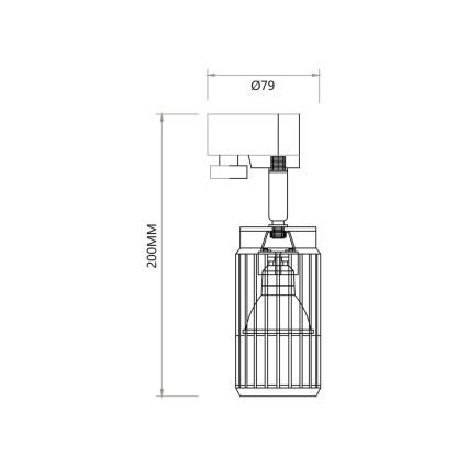 Bodové svietidlo VERTICAL do lištového systému 1xGU10/8W/230V čierna