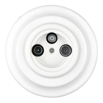 Bohemia-Design - Biela porcelánová retro TV/SAT-W zásuvka s rámčekom