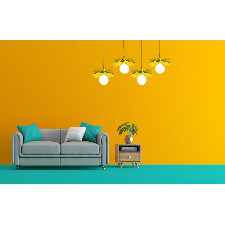 Bohemia-Design - Luster na lane 1xE27/60W/230V žltý