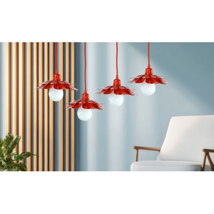 Bohemia-Design - Luster na lanku 1xE27/60W/230V červený