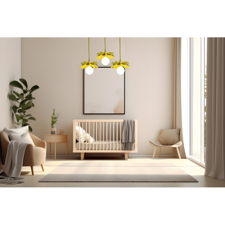 Bohemia-Design - Luster na lanku 1xE27/60W/230V žltá