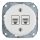 Bohemia-Design -Porcelánová retro ethernetová zásuvka bez rámika 2x CAT.5E biela