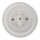 Bohemia-Design - Porcelánový retro otočný vypínač s rámečekom č. 7 biely